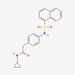 molecular formula C21H20N2O3S B6542974 N-cyclopropyl-2-[4-(naphthalene-1-sulfonamido)phenyl]acetamide CAS No. 1060225-85-5
