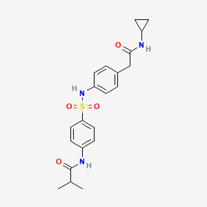 molecular formula C21H25N3O4S B6542982 N-[4-({4-[(cyclopropylcarbamoyl)methyl]phenyl}sulfamoyl)phenyl]-2-methylpropanamide CAS No. 1060307-85-8