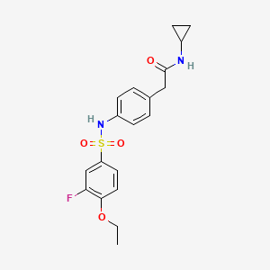 molecular formula C19H21FN2O4S B6543002 N-cyclopropyl-2-[4-(4-ethoxy-3-fluorobenzenesulfonamido)phenyl]acetamide CAS No. 1060226-27-8