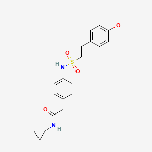 molecular formula C20H24N2O4S B6543011 N-cyclopropyl-2-{4-[2-(4-methoxyphenyl)ethanesulfonamido]phenyl}acetamide CAS No. 1060226-55-2