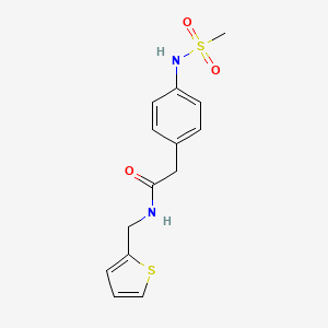 molecular formula C14H16N2O3S2 B6543019 2-(4-methanesulfonamidophenyl)-N-[(thiophen-2-yl)methyl]acetamide CAS No. 1060328-80-4