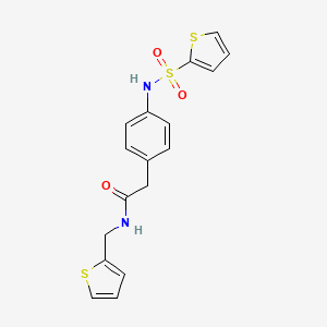 molecular formula C17H16N2O3S3 B6543031 N-[(thiophen-2-yl)methyl]-2-[4-(thiophene-2-sulfonamido)phenyl]acetamide CAS No. 1060328-87-1