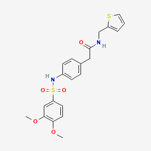 molecular formula C21H22N2O5S2 B6543032 2-[4-(3,4-dimethoxybenzenesulfonamido)phenyl]-N-[(thiophen-2-yl)methyl]acetamide CAS No. 1060260-54-9