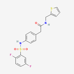 molecular formula C19H16F2N2O3S2 B6543037 2-[4-(2,5-difluorobenzenesulfonamido)phenyl]-N-[(thiophen-2-yl)methyl]acetamide CAS No. 1060328-94-0