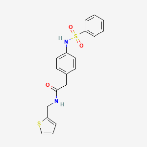 molecular formula C19H18N2O3S2 B6543063 2-(4-benzenesulfonamidophenyl)-N-[(thiophen-2-yl)methyl]acetamide CAS No. 1060245-34-2