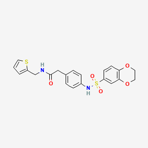 molecular formula C21H20N2O5S2 B6543065 2-[4-(2,3-dihydro-1,4-benzodioxine-6-sulfonamido)phenyl]-N-[(thiophen-2-yl)methyl]acetamide CAS No. 1060329-28-3