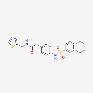 molecular formula C23H24N2O3S2 B6543073 2-[4-(5,6,7,8-tetrahydronaphthalene-2-sulfonamido)phenyl]-N-[(thiophen-2-yl)methyl]acetamide CAS No. 1060261-00-8