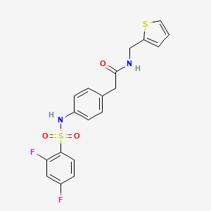 molecular formula C19H16F2N2O3S2 B6543086 2-[4-(2,4-difluorobenzenesulfonamido)phenyl]-N-[(thiophen-2-yl)methyl]acetamide CAS No. 1060261-06-4