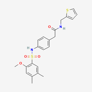 molecular formula C22H24N2O4S2 B6543089 2-[4-(2-methoxy-4,5-dimethylbenzenesulfonamido)phenyl]-N-[(thiophen-2-yl)methyl]acetamide CAS No. 1060329-56-7