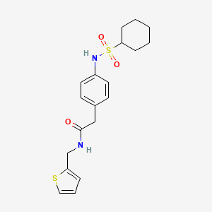 molecular formula C19H24N2O3S2 B6543096 2-(4-cyclohexanesulfonamidophenyl)-N-[(thiophen-2-yl)methyl]acetamide CAS No. 1060292-72-9