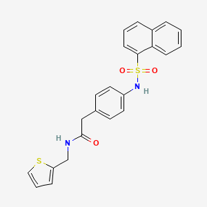 molecular formula C23H20N2O3S2 B6543103 2-[4-(naphthalene-1-sulfonamido)phenyl]-N-[(thiophen-2-yl)methyl]acetamide CAS No. 1060261-18-8