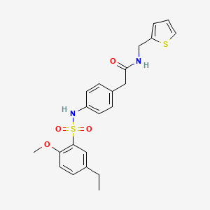 molecular formula C22H24N2O4S2 B6543114 2-[4-(5-ethyl-2-methoxybenzenesulfonamido)phenyl]-N-[(thiophen-2-yl)methyl]acetamide CAS No. 1060246-11-8