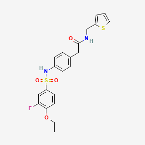 molecular formula C21H21FN2O4S2 B6543119 2-[4-(4-ethoxy-3-fluorobenzenesulfonamido)phenyl]-N-[(thiophen-2-yl)methyl]acetamide CAS No. 1060293-01-7