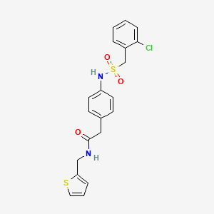 molecular formula C20H19ClN2O3S2 B6543129 2-{4-[(2-chlorophenyl)methanesulfonamido]phenyl}-N-[(thiophen-2-yl)methyl]acetamide CAS No. 1060330-31-5