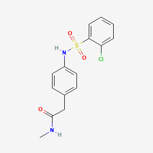 molecular formula C15H15ClN2O3S B6543142 2-[4-(2-chlorobenzenesulfonamido)phenyl]-N-methylacetamide CAS No. 1060246-48-1
