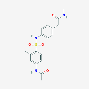 molecular formula C18H21N3O4S B6543160 2-[4-(4-acetamido-2-methylbenzenesulfonamido)phenyl]-N-methylacetamide CAS No. 1060247-18-8