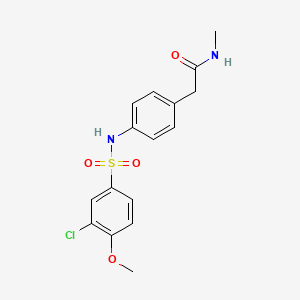 molecular formula C16H17ClN2O4S B6543167 2-[4-(3-chloro-4-methoxybenzenesulfonamido)phenyl]-N-methylacetamide CAS No. 1060294-16-7