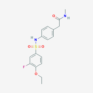 molecular formula C17H19FN2O4S B6543178 2-[4-(4-ethoxy-3-fluorobenzenesulfonamido)phenyl]-N-methylacetamide CAS No. 1060247-36-0