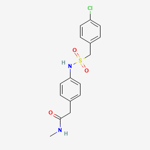 molecular formula C16H17ClN2O3S B6543183 2-{4-[(4-chlorophenyl)methanesulfonamido]phenyl}-N-methylacetamide CAS No. 1060247-55-3