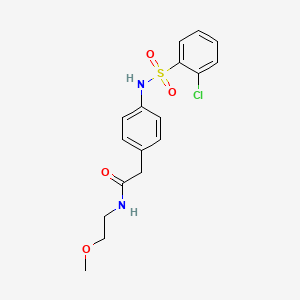 molecular formula C17H19ClN2O4S B6543197 2-[4-(2-chlorobenzenesulfonamido)phenyl]-N-(2-methoxyethyl)acetamide CAS No. 1060332-39-9
