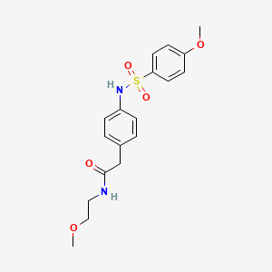 molecular formula C18H22N2O5S B6543207 2-[4-(4-methoxybenzenesulfonamido)phenyl]-N-(2-methoxyethyl)acetamide CAS No. 1060248-03-4