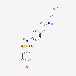 molecular formula C19H24N2O5S B6543215 2-[4-(4-methoxy-3-methylbenzenesulfonamido)phenyl]-N-(2-methoxyethyl)acetamide CAS No. 1060263-62-8