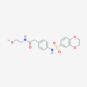 molecular formula C19H22N2O6S B6543221 2-[4-(2,3-dihydro-1,4-benzodioxine-6-sulfonamido)phenyl]-N-(2-methoxyethyl)acetamide CAS No. 1060294-93-0