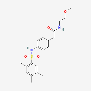 molecular formula C20H26N2O4S B6543228 N-(2-methoxyethyl)-2-[4-(2,4,5-trimethylbenzenesulfonamido)phenyl]acetamide CAS No. 1060294-99-6