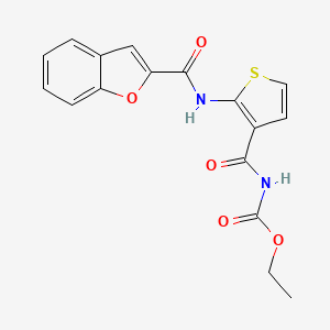 molecular formula C17H14N2O5S B6543233 ethyl N-[2-(1-benzofuran-2-amido)thiophene-3-carbonyl]carbamate CAS No. 923458-07-5