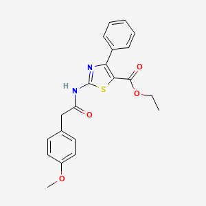 molecular formula C21H20N2O4S B6543253 ethyl 2-[2-(4-methoxyphenyl)acetamido]-4-phenyl-1,3-thiazole-5-carboxylate CAS No. 923415-29-6