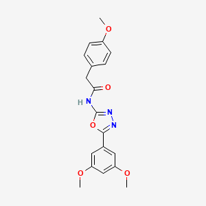 molecular formula C19H19N3O5 B6543258 N-[5-(3,5-dimethoxyphenyl)-1,3,4-oxadiazol-2-yl]-2-(4-methoxyphenyl)acetamide CAS No. 922475-67-0