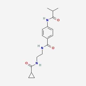 molecular formula C17H23N3O3 B6543265 N-[2-(cyclopropylformamido)ethyl]-4-(2-methylpropanamido)benzamide CAS No. 1021206-80-3