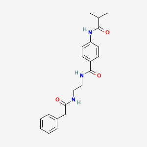molecular formula C21H25N3O3 B6543269 2-methyl-N-(4-{[2-(2-phenylacetamido)ethyl]carbamoyl}phenyl)propanamide CAS No. 1021219-53-3