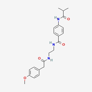 molecular formula C22H27N3O4 B6543280 N-[4-({2-[2-(4-methoxyphenyl)acetamido]ethyl}carbamoyl)phenyl]-2-methylpropanamide CAS No. 1040672-86-3