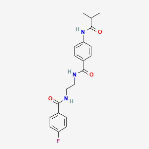 molecular formula C20H22FN3O3 B6543285 4-fluoro-N-(2-{[4-(2-methylpropanamido)phenyl]formamido}ethyl)benzamide CAS No. 1040672-93-2