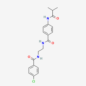4-chloro-N-(2-{[4-(2-methylpropanamido)phenyl]formamido}ethyl)benzamide