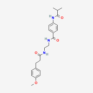 molecular formula C23H29N3O4 B6543318 3-(4-methoxyphenyl)-N-(2-{[4-(2-methylpropanamido)phenyl]formamido}ethyl)propanamide CAS No. 1021219-68-0