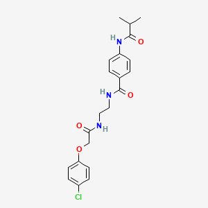 molecular formula C21H24ClN3O4 B6543329 N-[4-({2-[2-(4-chlorophenoxy)acetamido]ethyl}carbamoyl)phenyl]-2-methylpropanamide CAS No. 1021219-71-5