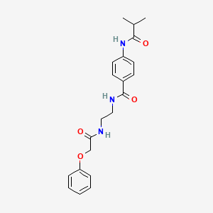 molecular formula C21H25N3O4 B6543334 2-methyl-N-(4-{[2-(2-phenoxyacetamido)ethyl]carbamoyl}phenyl)propanamide CAS No. 1021206-85-8