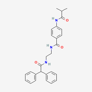 molecular formula C27H29N3O3 B6543349 N-(4-{[2-(2,2-diphenylacetamido)ethyl]carbamoyl}phenyl)-2-methylpropanamide CAS No. 1021219-79-3