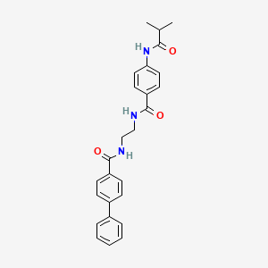 molecular formula C26H27N3O3 B6543361 N-[2-({[1,1'-biphenyl]-4-yl}formamido)ethyl]-4-(2-methylpropanamido)benzamide CAS No. 1021219-83-9