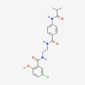 molecular formula C21H24ClN3O4 B6543363 N-{2-[(5-chloro-2-methoxyphenyl)formamido]ethyl}-4-(2-methylpropanamido)benzamide CAS No. 1021206-89-2