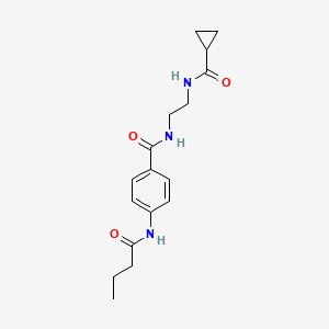 molecular formula C17H23N3O3 B6543386 4-butanamido-N-[2-(cyclopropylformamido)ethyl]benzamide CAS No. 1021206-91-6