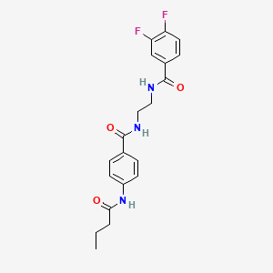 molecular formula C20H21F2N3O3 B6543393 4-butanamido-N-{2-[(3,4-difluorophenyl)formamido]ethyl}benzamide CAS No. 1021219-93-1