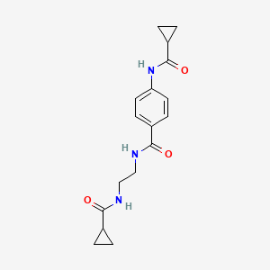 molecular formula C17H21N3O3 B6543405 4-cyclopropaneamido-N-[2-(cyclopropylformamido)ethyl]benzamide CAS No. 1040673-16-2