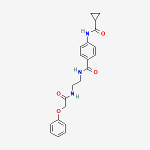 molecular formula C21H23N3O4 B6543475 N-(4-{[2-(2-phenoxyacetamido)ethyl]carbamoyl}phenyl)cyclopropanecarboxamide CAS No. 1021207-02-2