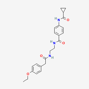 molecular formula C23H27N3O4 B6543509 N-[4-({2-[2-(4-ethoxyphenyl)acetamido]ethyl}carbamoyl)phenyl]cyclopropanecarboxamide CAS No. 1040674-53-0