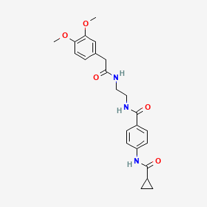 molecular formula C23H27N3O5 B6543517 N-[4-({2-[2-(3,4-dimethoxyphenyl)acetamido]ethyl}carbamoyl)phenyl]cyclopropanecarboxamide CAS No. 1040674-61-0