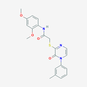 molecular formula C21H21N3O4S B6543533 N-(2,4-dimethoxyphenyl)-2-{[4-(3-methylphenyl)-3-oxo-3,4-dihydropyrazin-2-yl]sulfanyl}acetamide CAS No. 941882-31-1