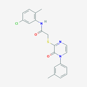 molecular formula C20H18ClN3O2S B6543540 N-(5-chloro-2-methylphenyl)-2-{[4-(3-methylphenyl)-3-oxo-3,4-dihydropyrazin-2-yl]sulfanyl}acetamide CAS No. 932351-06-9